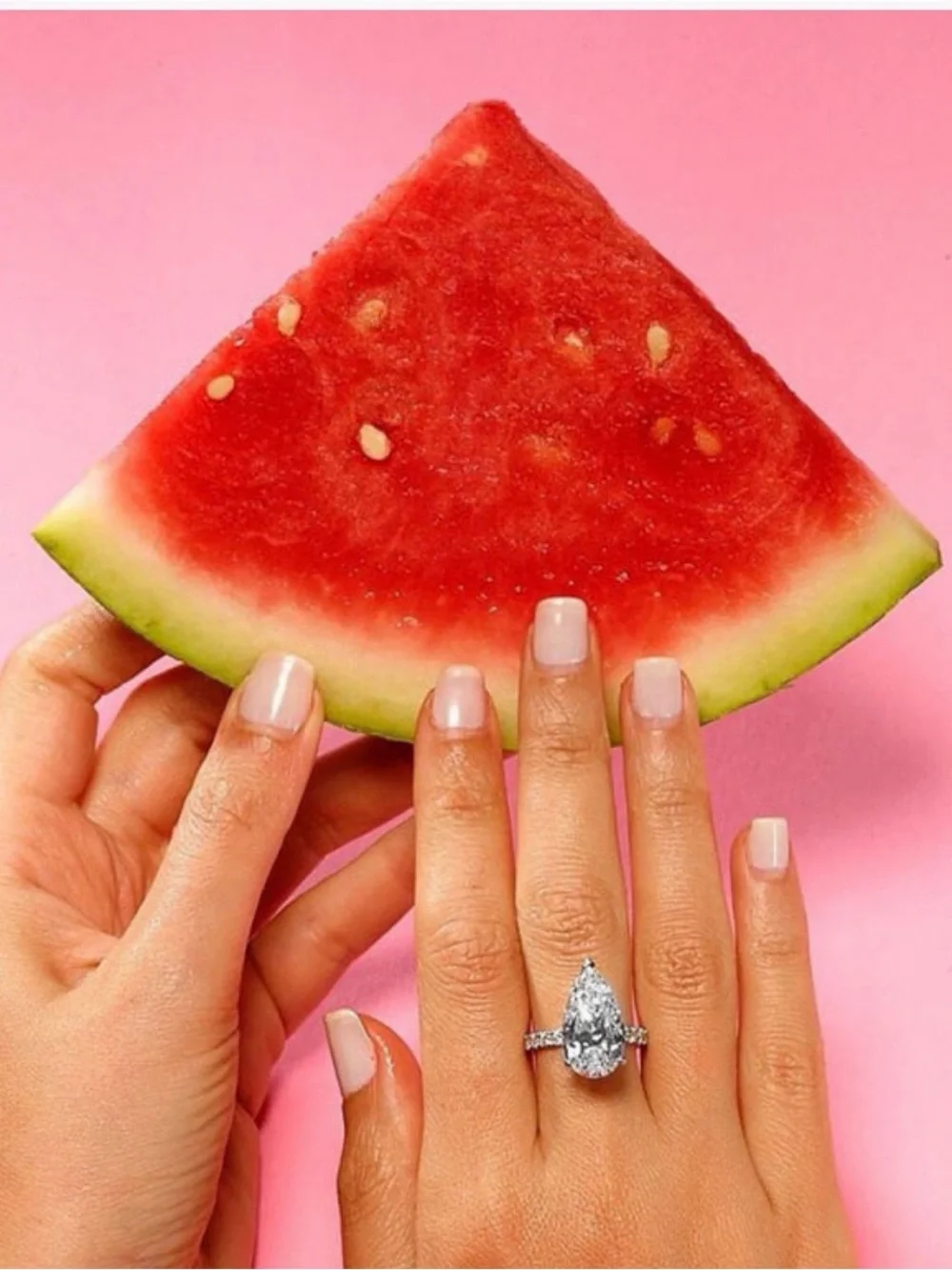 Sterling Silver Teardrop CZ Cocktail Ring - Clear Crystal
